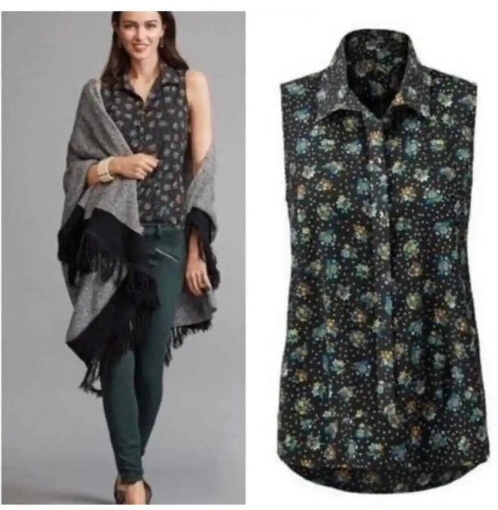 Cabi 3440 Whimsy Blouse EUC size M floral sleeveless